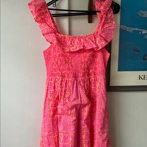 Vineyard Vines Orange and Pink Ruffled Sundress